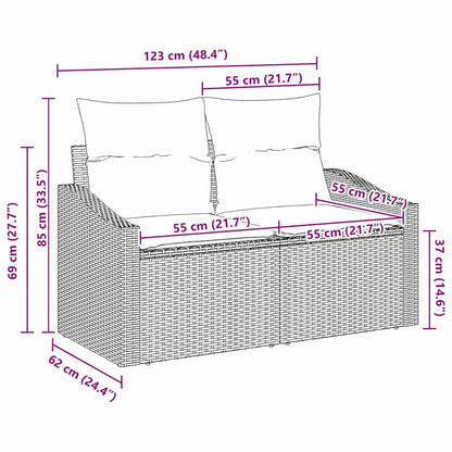 Tuinbank Met Kussen Met Opslag 123 X 62 X 69 Cm Poly Rattan