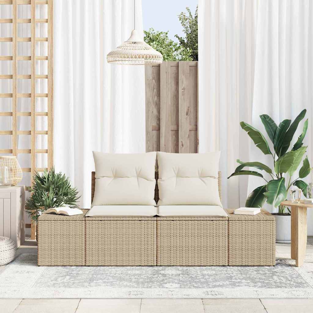 Tuinbank Met Kussen 184 X 62 X 69 Cm Poly Rattan