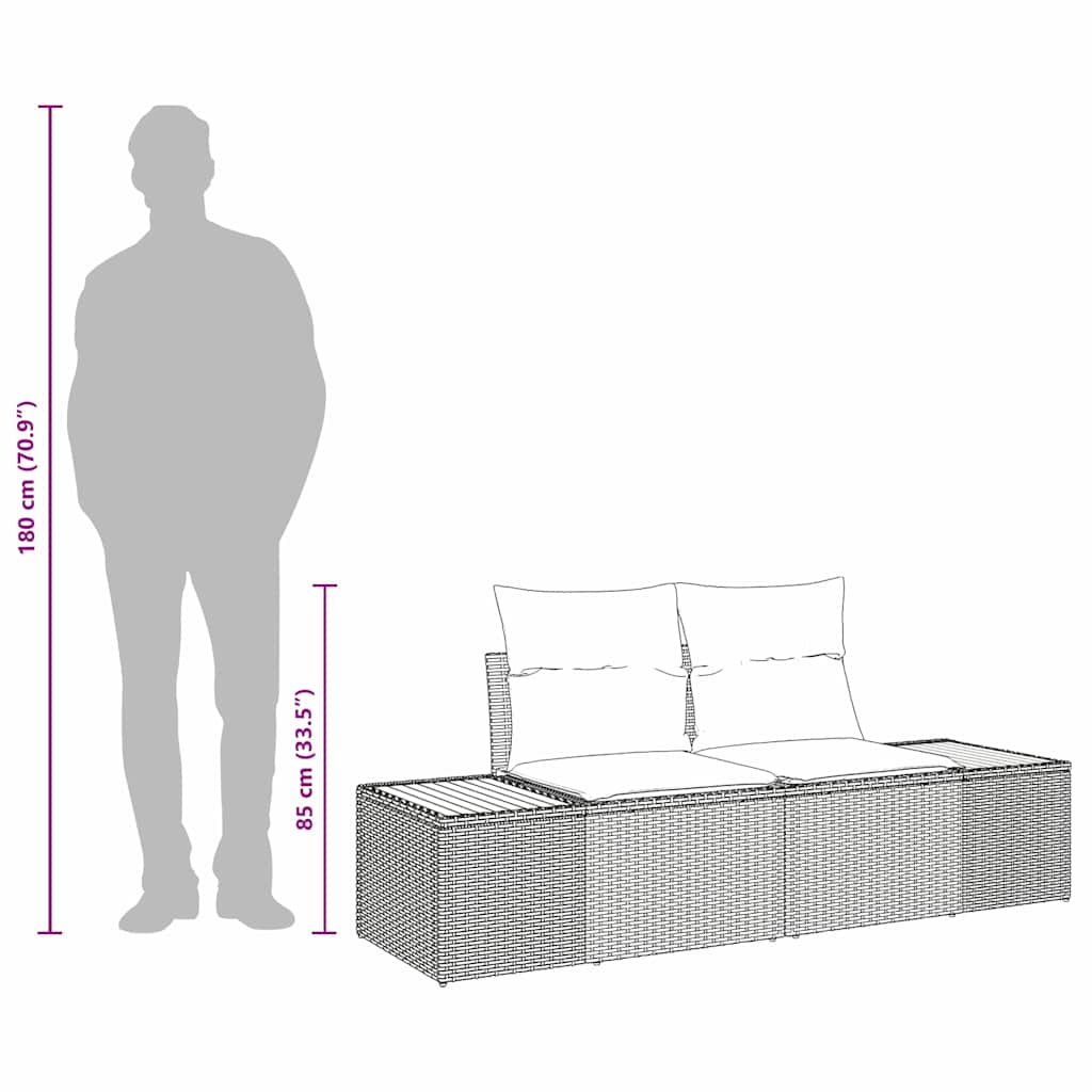 Tuinbank 184 X 62 X 85Cm Poly Rattan