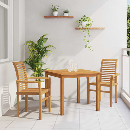 Eetkamerstoel 2 Pcs Bruin 62 X 55 X 94 Cm Massief Teakhout