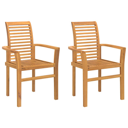 Eetkamerstoel 2 Pcs Bruin 62 X 55 X 94 Cm Massief Teakhout