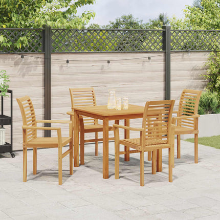 Eetkamerstoel 4 Pcs Bruin 62 X 55 X 94 Cm Massief Teakhout
