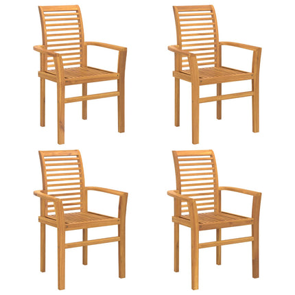 Eetkamerstoel 4 Pcs Bruin 62 X 55 X 94 Cm Massief Teakhout