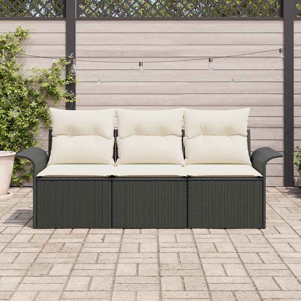 Bankstel Met Kussen 3 Pcs Poly Rattan