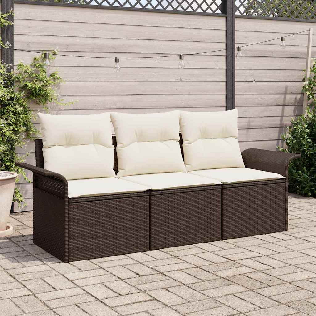 Bankstel Met Kussen 3 Pcs Poly Rattan