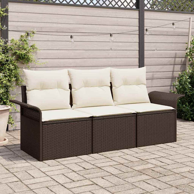 Bankstel Met Kussen 3 Pcs Poly Rattan