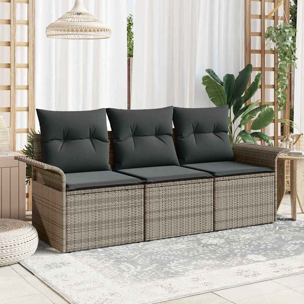 Bankstel Met Kussen 3 Pcs Poly Rattan