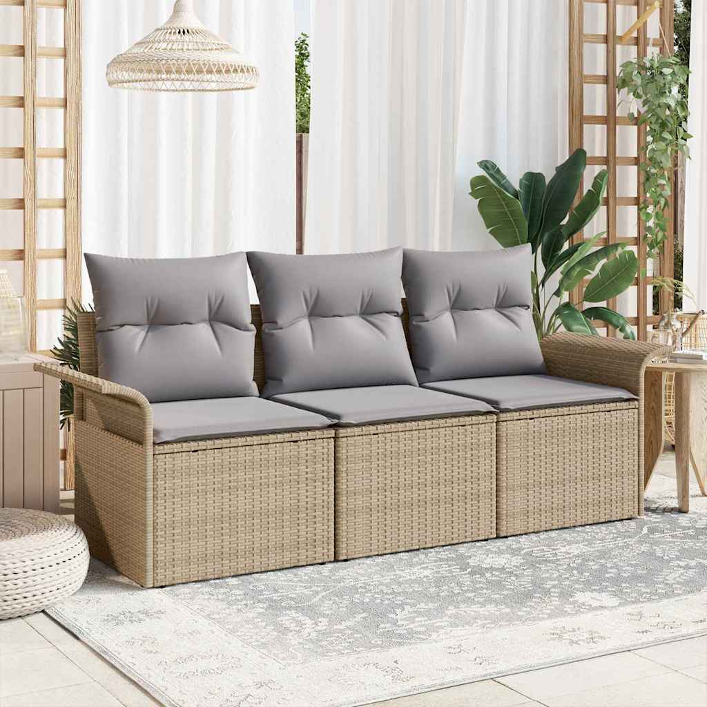 Bankstel Met Kussen 3 Pcs Poly Rattan