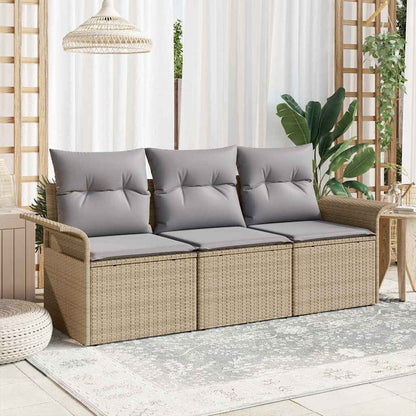 Bankstel Met Kussen 3 Pcs Poly Rattan