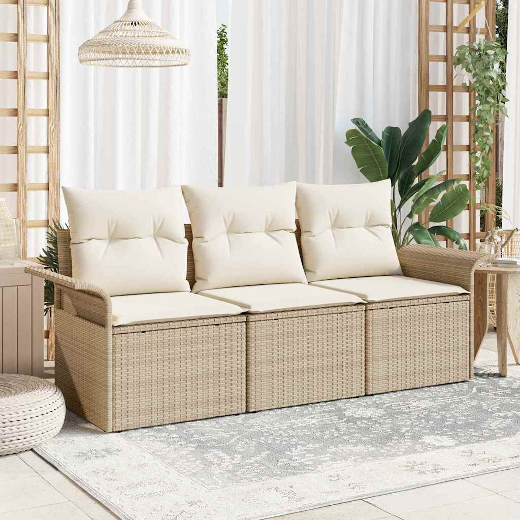 Bankstel Met Kussen 3 Pcs Poly Rattan