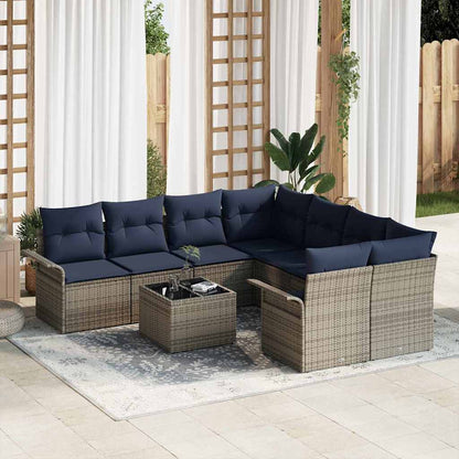 Tuin Sofa Set Met Kussen 9 Pcs Poly Rattan