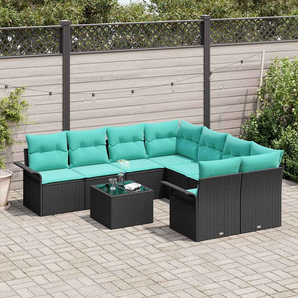 Tuin Sofa Set Met Kussen 9 Pcs Poly Rattan