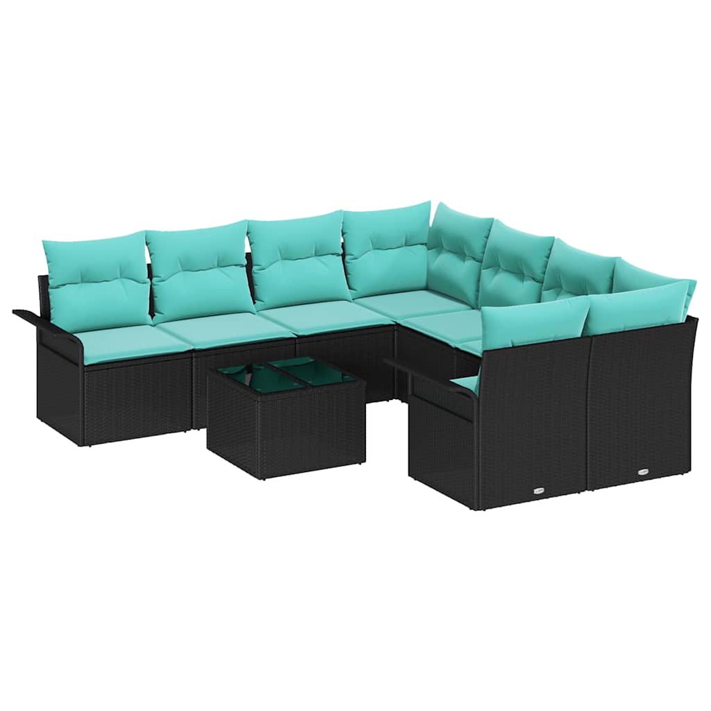 Tuin Sofa Set Met Kussen 9 Pcs Poly Rattan