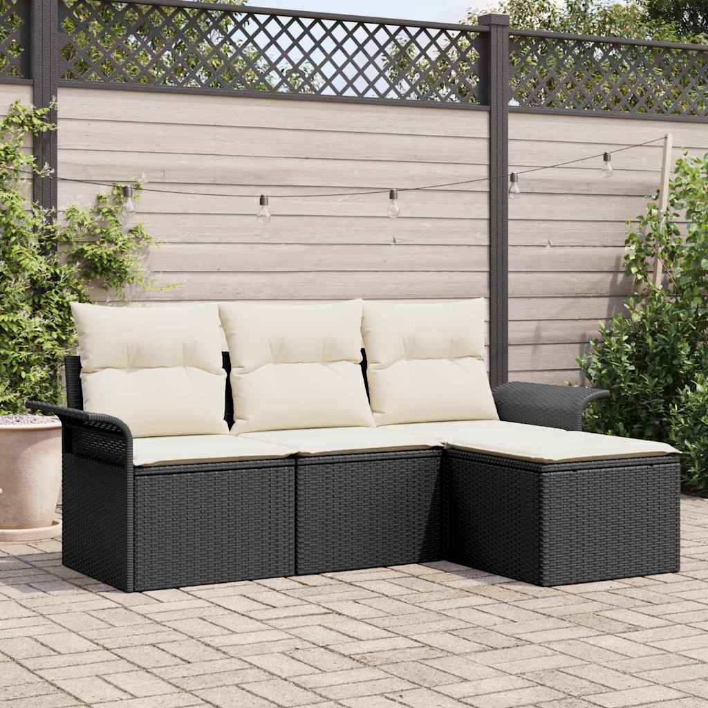Bankstel Met Kussen 4 Pcs Poly Rattan