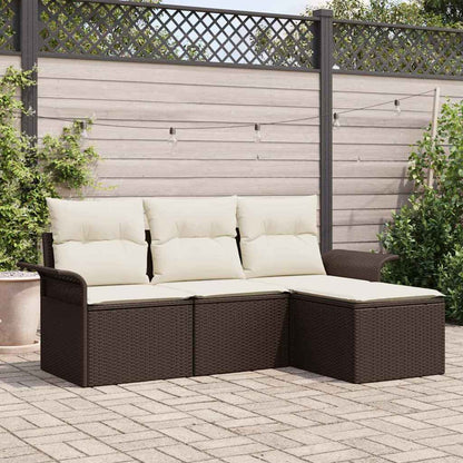 Bankstel Met Kussen 4 Pcs Poly Rattan