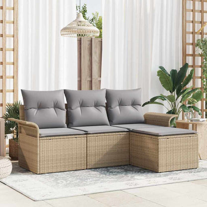Bankstel Met Kussen 4 Pcs Poly Rattan