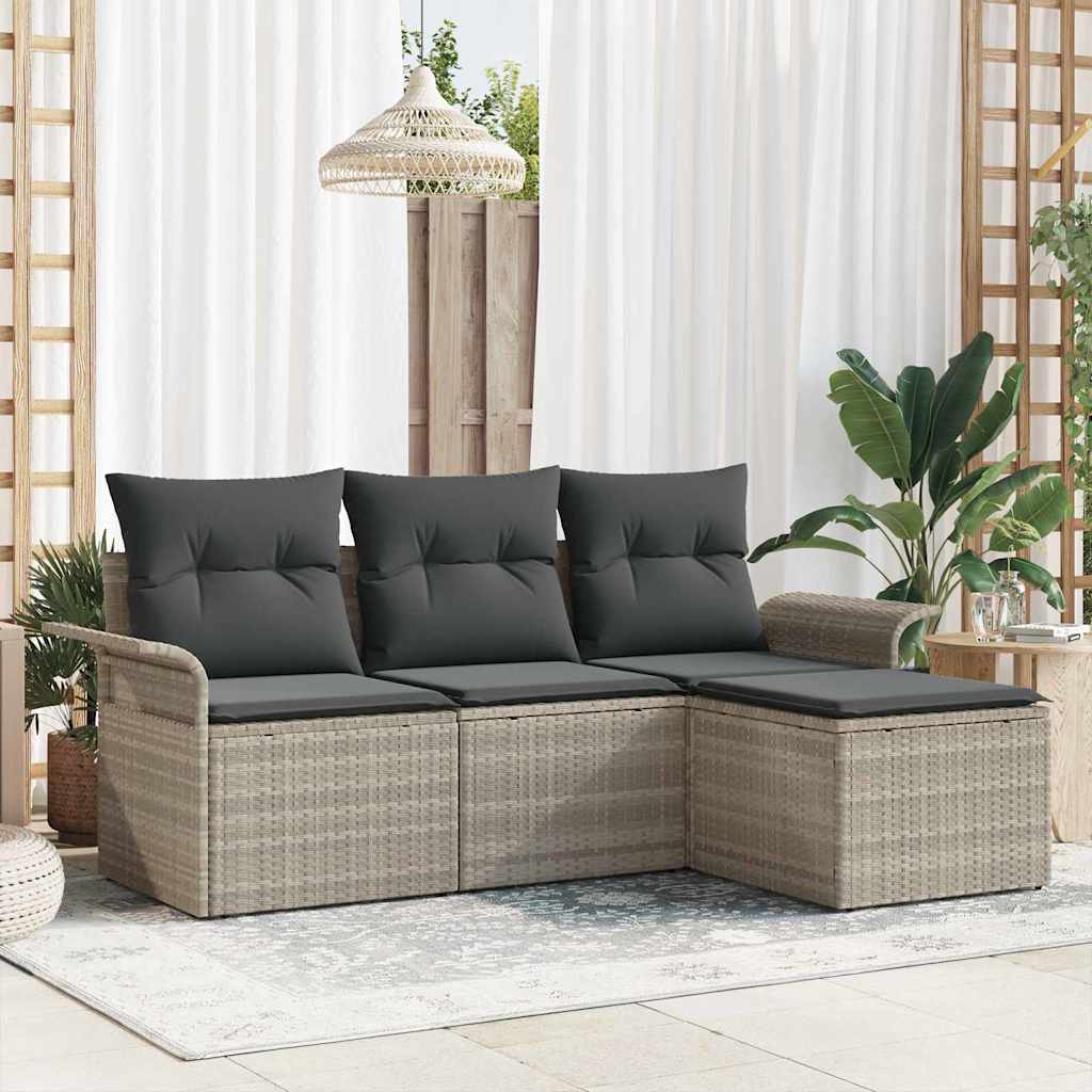 Bankstel Met Kussen 4 Pcs Poly Rattan
