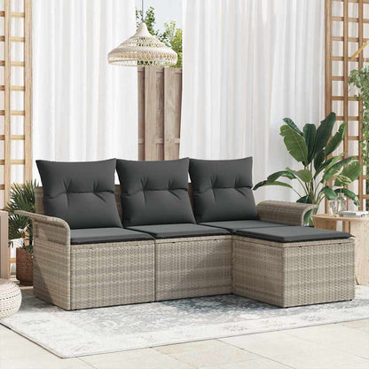Bankstel Met Kussen 4 Pcs Poly Rattan