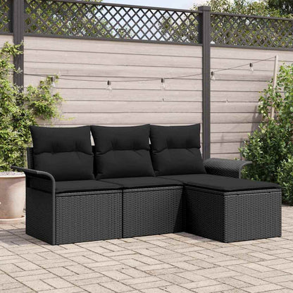 Bankstel Met Kussen 4 Pcs Poly Rattan