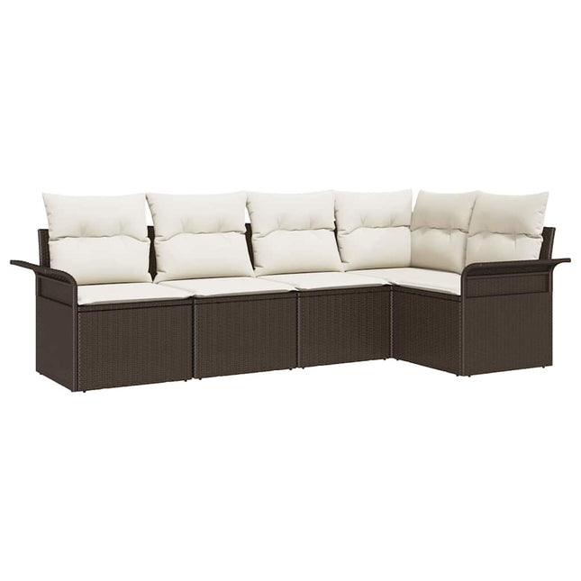 Tuin Sofa Set Met Kussen 5 Pcs Poly Rattan