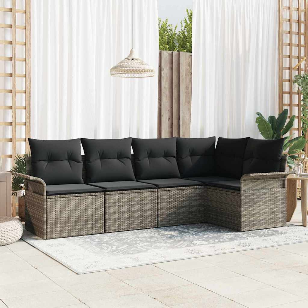 Tuin Sofa Set Met Kussen 5 Pcs Poly Rattan