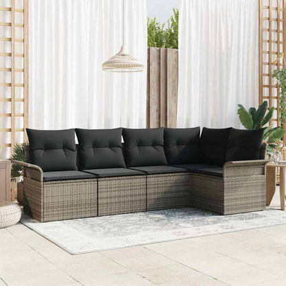 Tuin Sofa Set Met Kussen 5 Pcs Poly Rattan