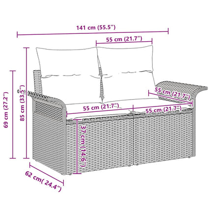 Tuin Sofa Set 5 St Poly Rattan