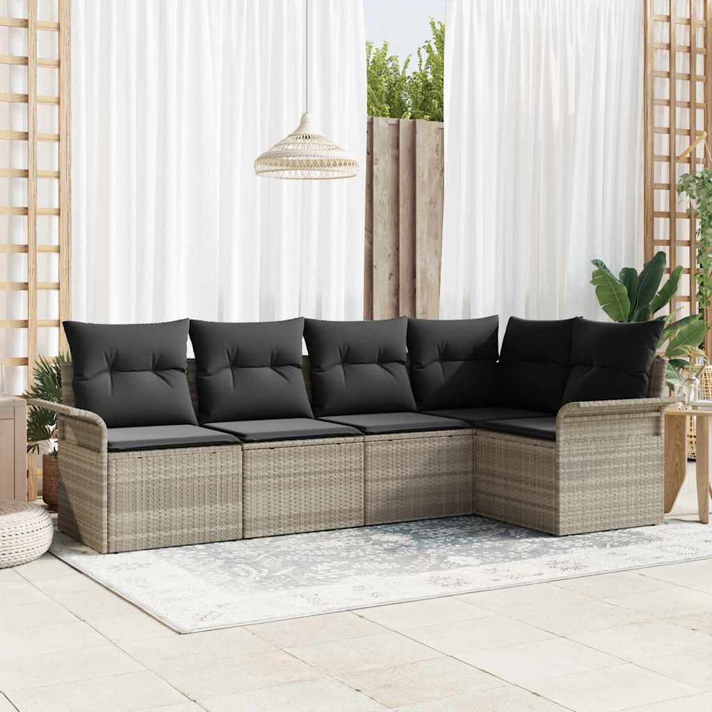 Tuin Sofa Set Met Kussen 5 Pcs Poly Rattan