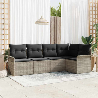 Tuin Sofa Set Met Kussen 5 Pcs Poly Rattan