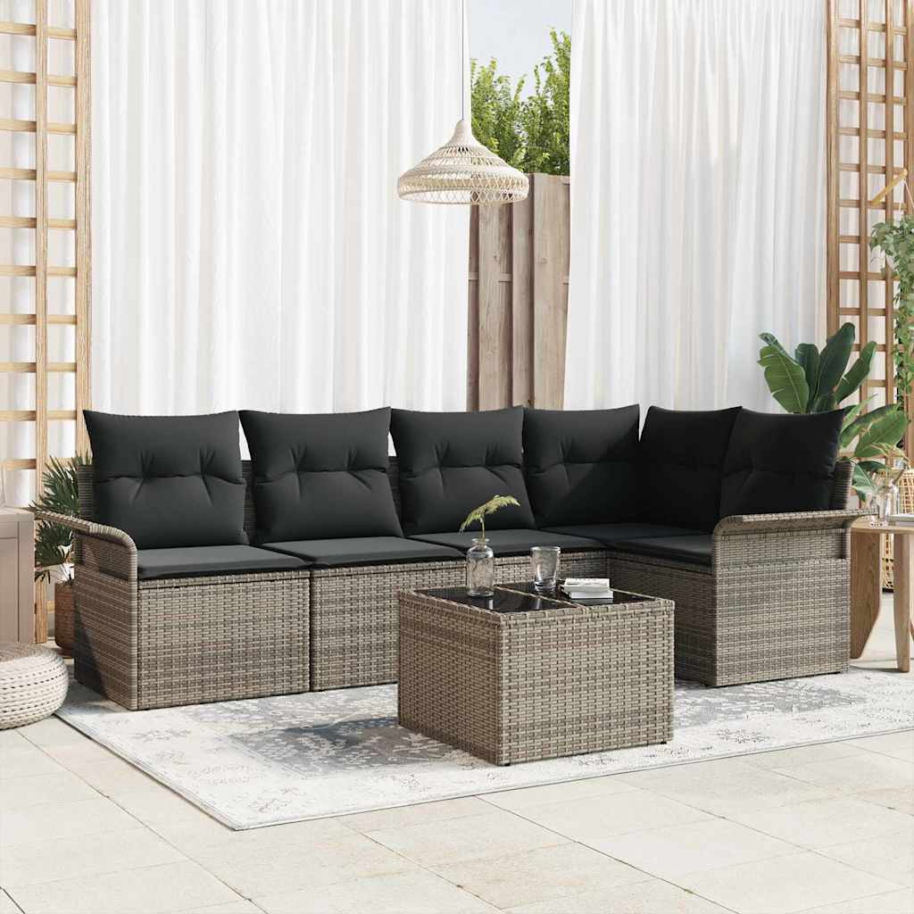 Tuin Sofa Set Met Kussen 5 Pcs Poly Rattan