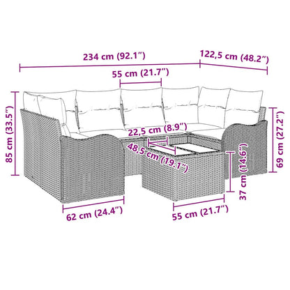 Tuin Sofa Set 55 X 55 X 37 Cm Poly Rattan