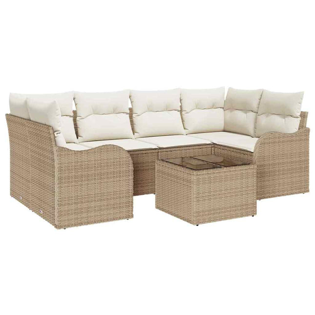 Tuin Sofa Set Beige 55 X 55 X 37 Cm Poly Rattan