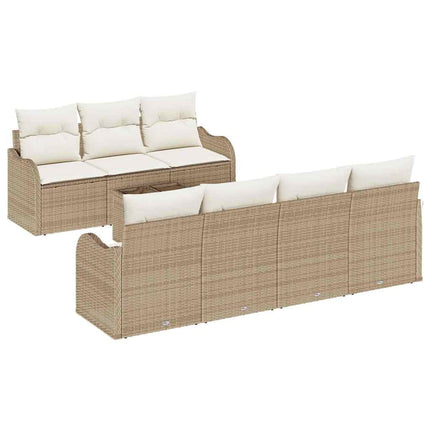 Tuin Sofa Set Beige 55 X 55 X 37 Cm Poly Rattan