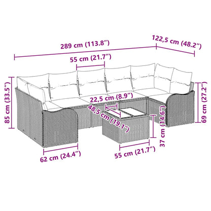 Tuin Sofa Set 55 X 55 X 37 Cm Poly Rattan