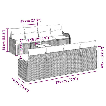 Tuin Sofa Set 55 X 55 X 37 Cm Poly Rattan
