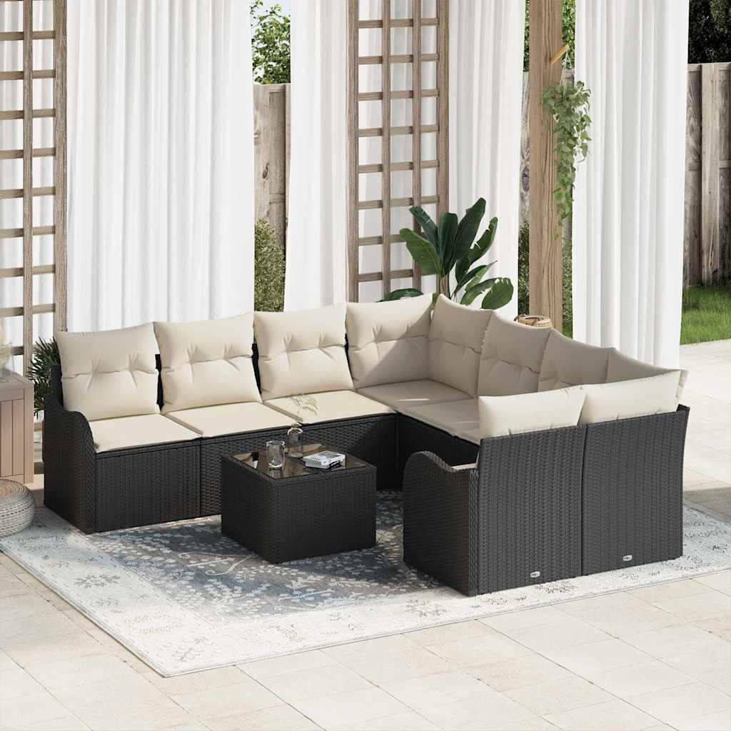 Tuin Sofa Set Met Kussen Met Opslag 9 Pcs Poly Rattan