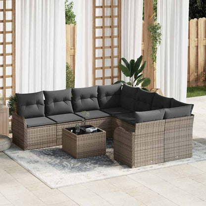 Tuin Sofa Set Met Kussen Met Opslag 9 Pcs Poly Rattan