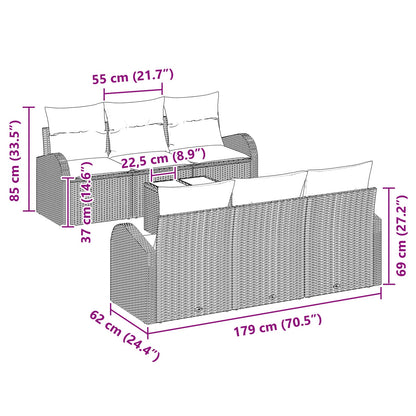 Tuin Sofa Set 55 X 55 X 37 Cm Poly Rattan