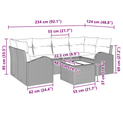 Tuin Sofa Set 55 X 55 X 37 Cm Poly Rattan