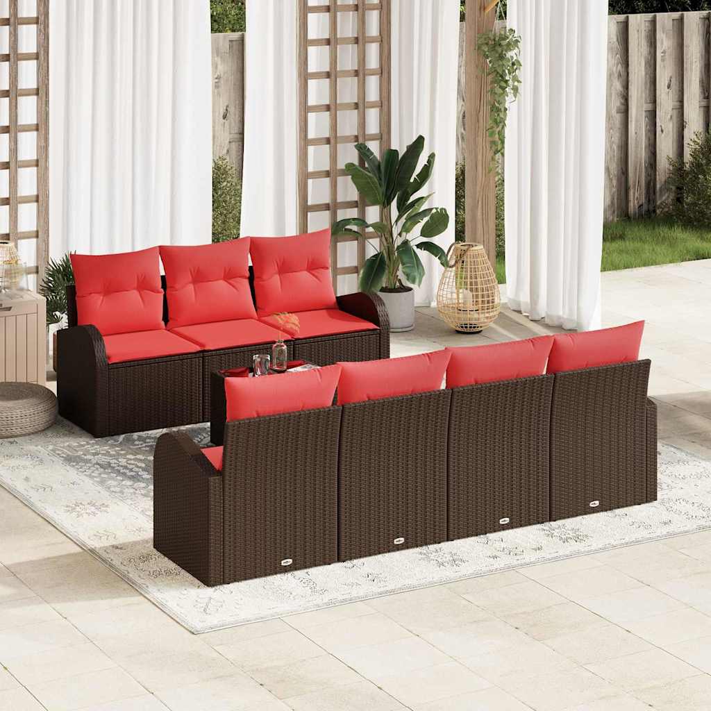 Bankstel 8 Pcs En Rood Polyester