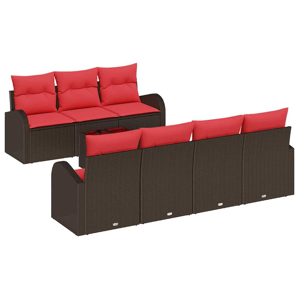 Bankstel 8 Pcs En Rood Polyester