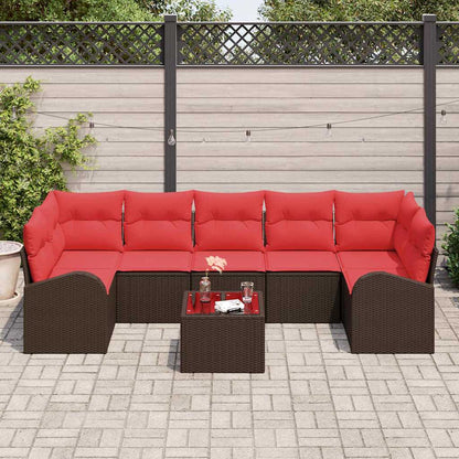 Tuin Sofa Set En Rood 55 X 55 X 37 Cm Poly Rattan
