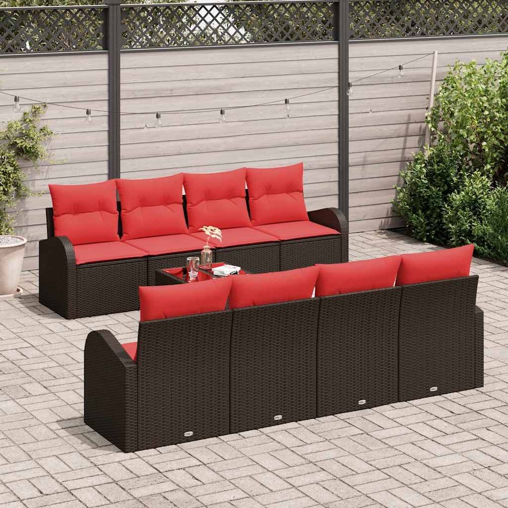 Bankstel 9 Pcs En Rood Polyester