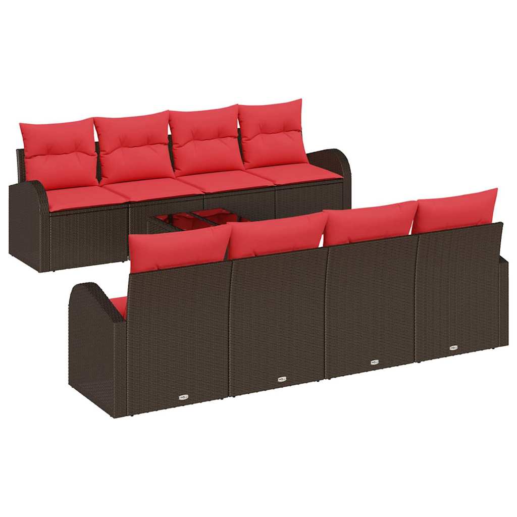Bankstel 9 Pcs En Rood Polyester
