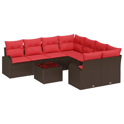 Bankstel 9 Pcs En Rood Polyester