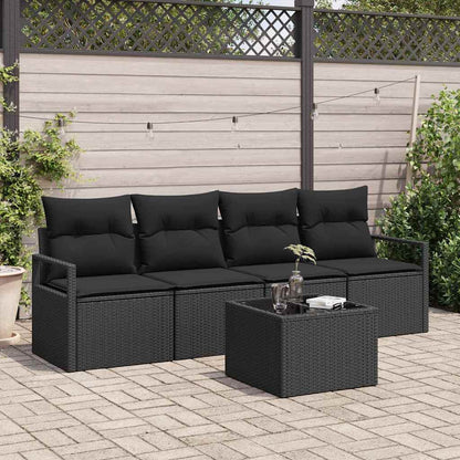 Bankstel 5 Pcs Poly Rattan