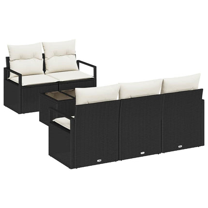 Bankstel 6 St 5-Aantal Zitplaatsen Poly Rattan