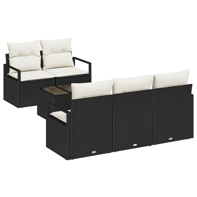 Bankstel 6 St 5-Aantal Zitplaatsen Poly Rattan