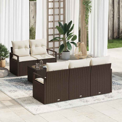 Bankstel 6 St 5-Aantal Zitplaatsen Poly Rattan