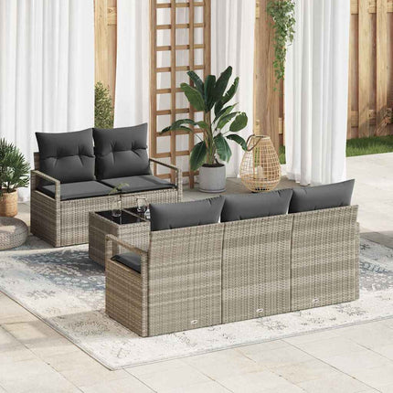 Bankstel 6 St 5-Aantal Zitplaatsen Poly Rattan